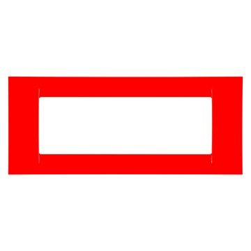  VIRNA PLATE - IN TECHNOPOLYMER GLOSS FINISHING - 6 GANG - GERANIUM RED - SYSTEM