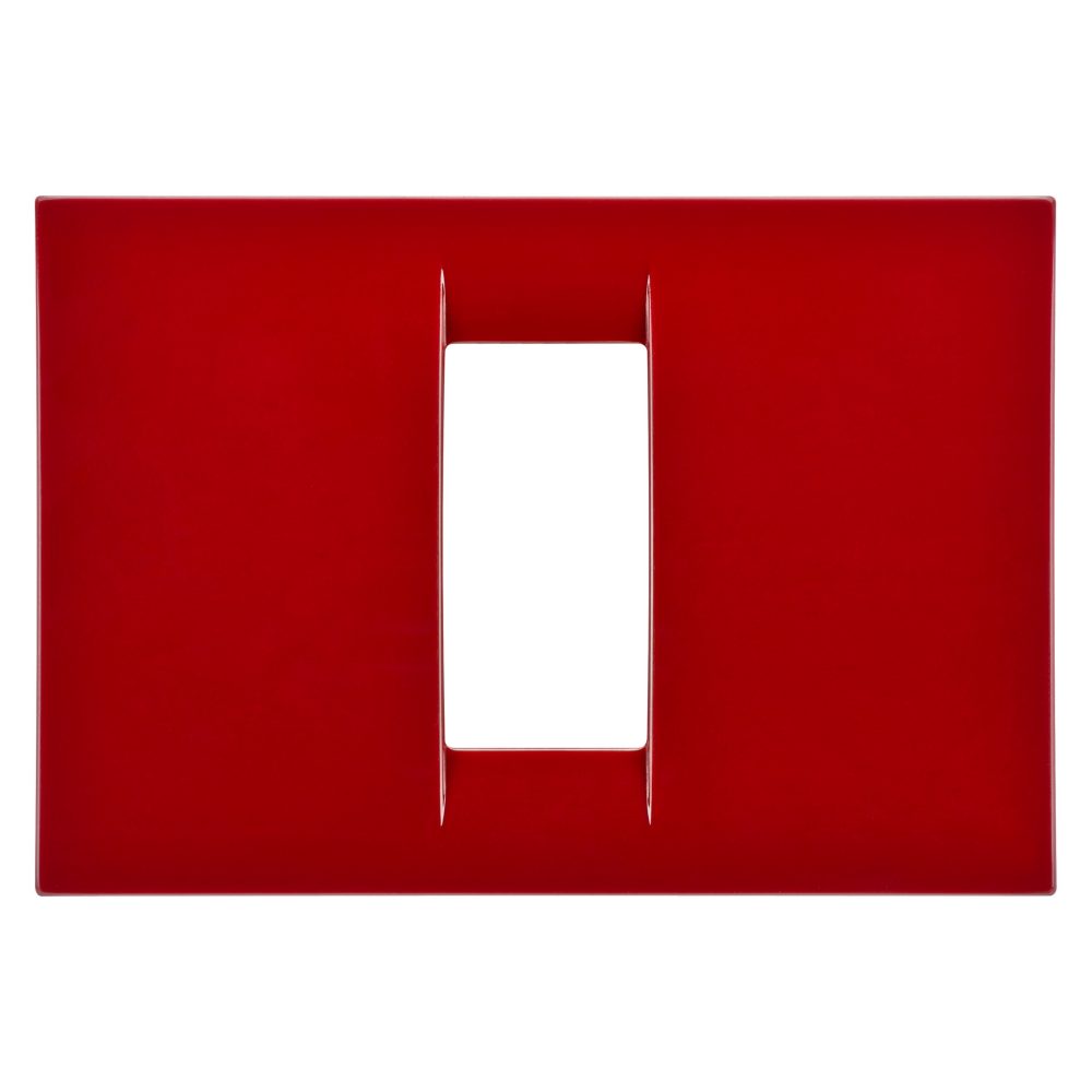  virna plate - in technopolymer gloss finishing - 1 gang - classic burgundy - system