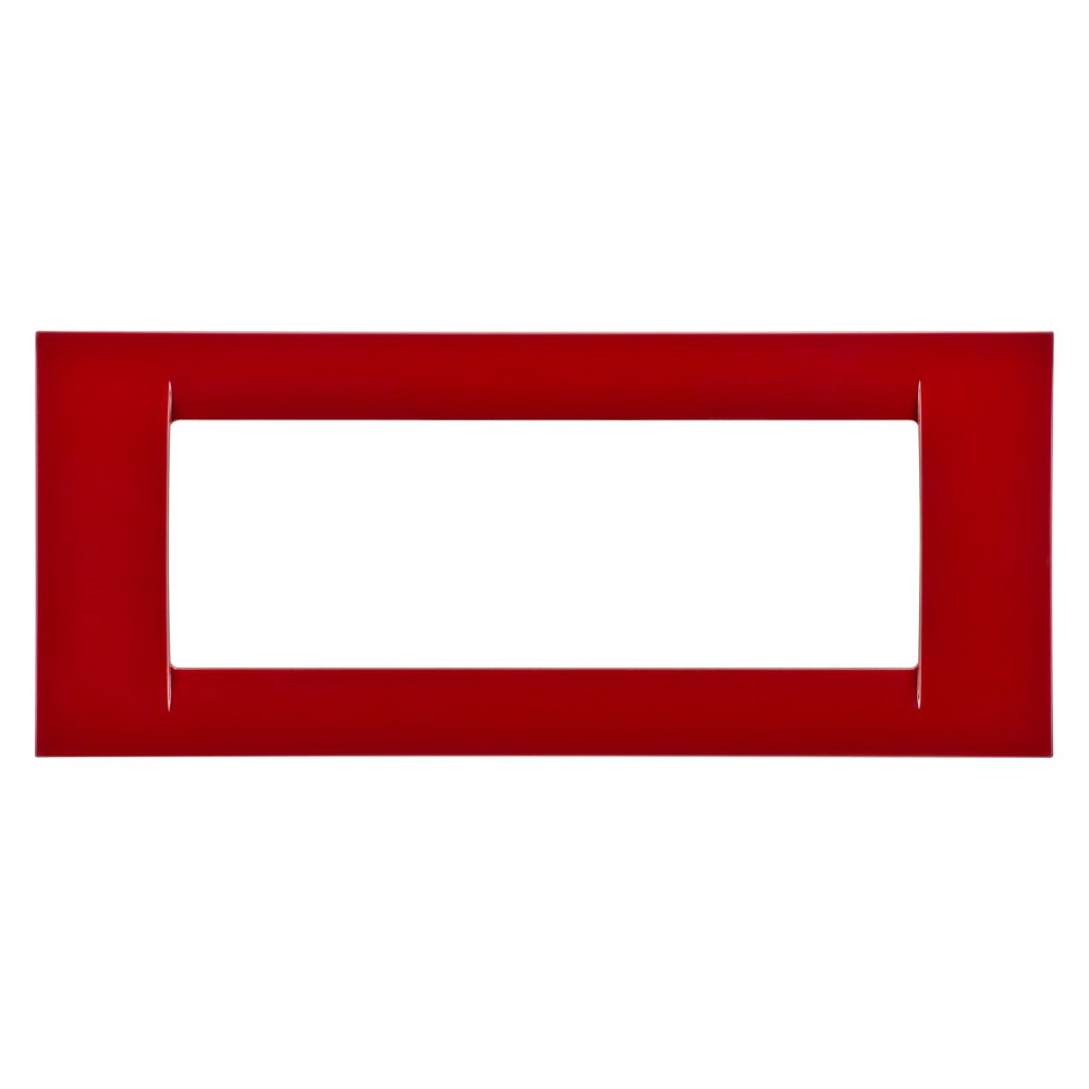  virna plate - in technopolymer gloss finishing - 6 gang - classic burgundy - system