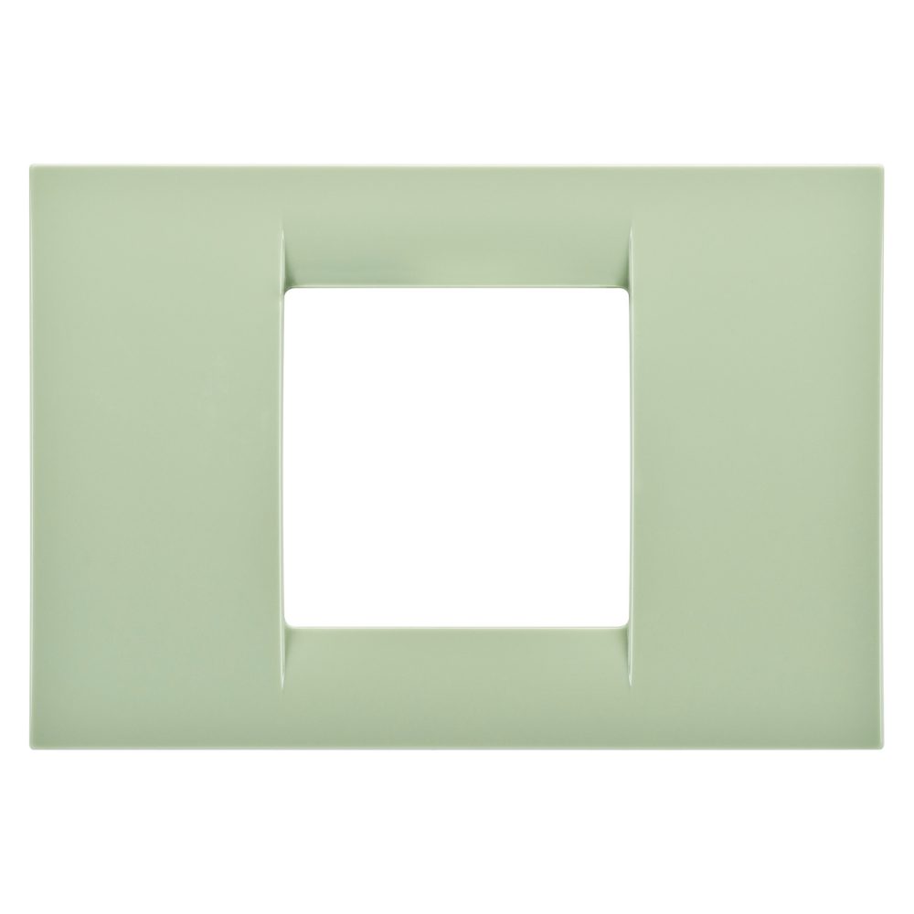  virna plate - in technopolymer gloss finishing - 2 gang - venetian green - system