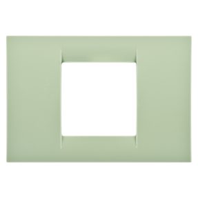 placca virna - in tecnopolimero finitura lucida - 2 posti - verde venezia - system