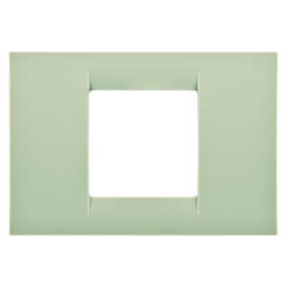 VIRNA PLATE - IN TECHNOPOLYMER GLOSS FINISHING - 2 GANG - VENETIAN GREEN - SYSTEM