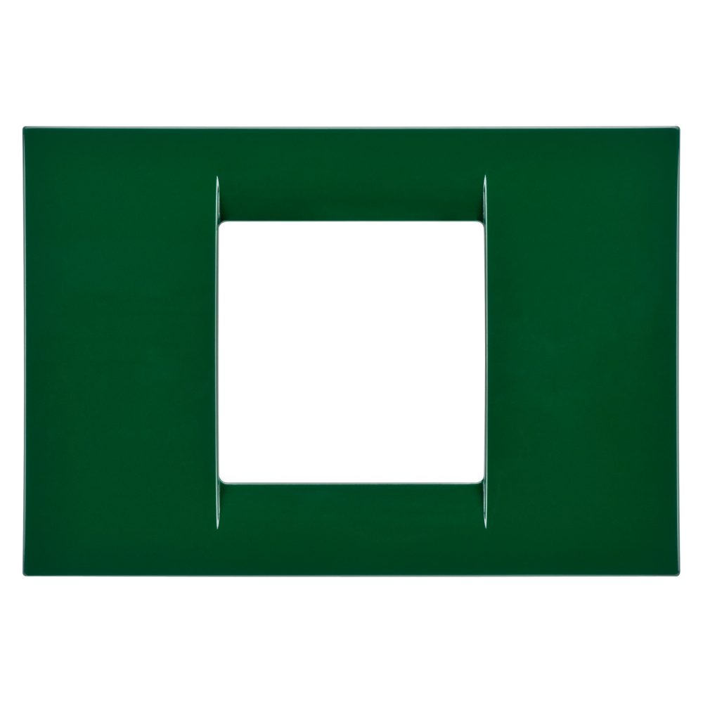  placca virna - in tecnopolimero finitura lucida - 2 posti - verde racing - system