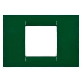 virna plate - in technopolymer gloss finishing - 2 gang - racing green - system