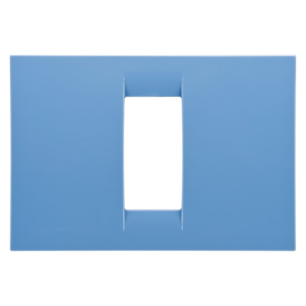  virna plate - in technopolymer gloss finishing - 1 gang - sky blue - system