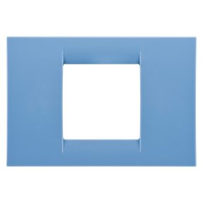 placca virna - in tecnopolimero finitura lucida - 2 posti - azzurro cielo - system