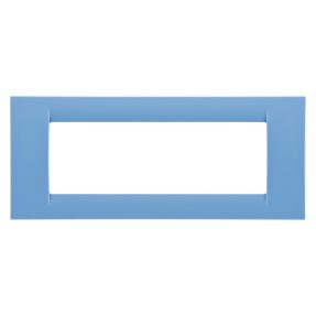 virna plate - in technopolymer gloss finishing - 6 gang - sky blue - system