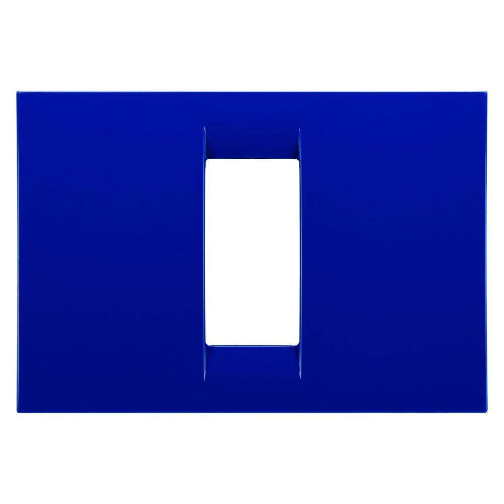  virna plate - in technopolymer gloss finishing - 1 gang - jazz blue - system