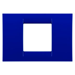 placca virna - in tecnopolimero finitura lucida - 2 posti - blu jazz - system