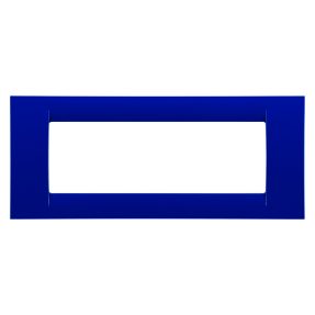 placca virna - in tecnopolimero finitura lucida - 6 posti - blu jazz - system