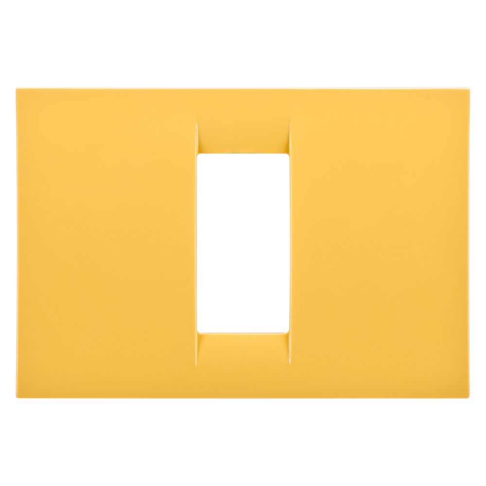  virna plate - in technopolymer gloss finishing - 1 gang - corn yellow - system