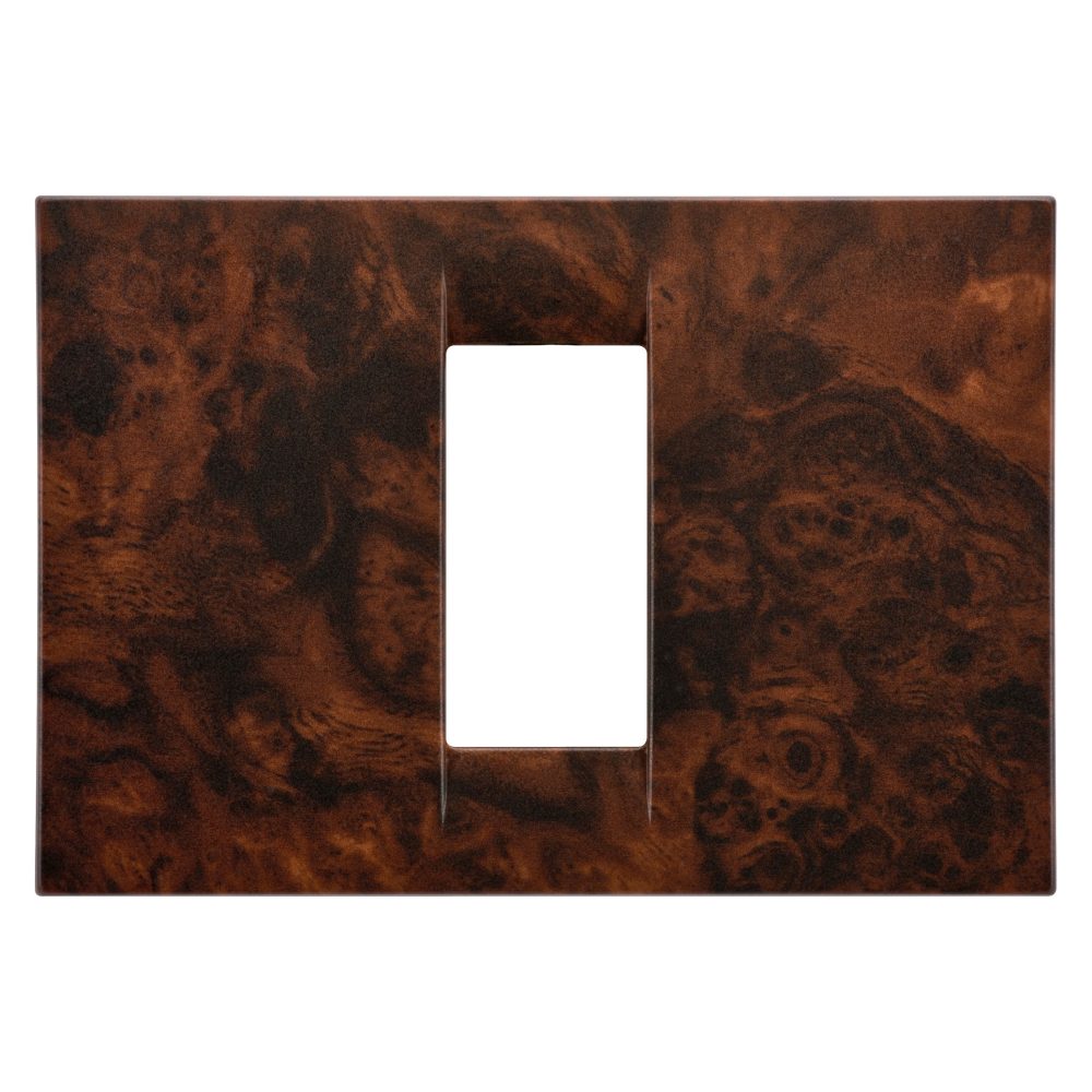  virna plate - in technopolymer - 1 gang - english walnut - system