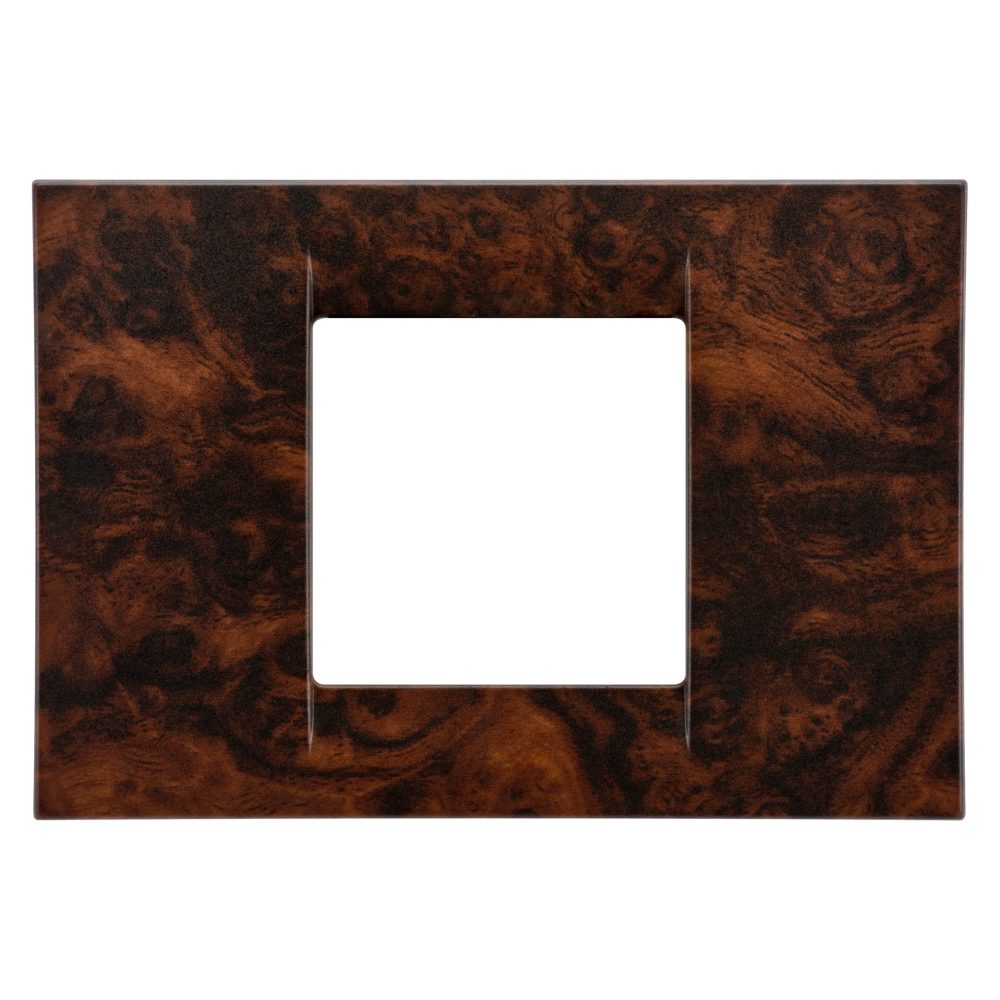  virna plate - in technopolymer - 2 gang - english walnut - system