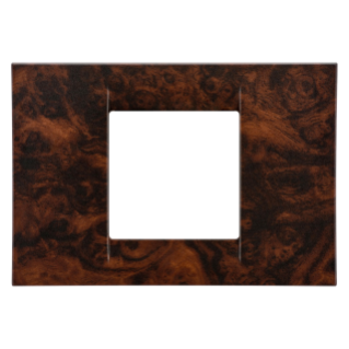 VIRNA PLATE - IN TECHNOPOLYMER - 2 GANG - ENGLISH WALNUT - SYSTEM