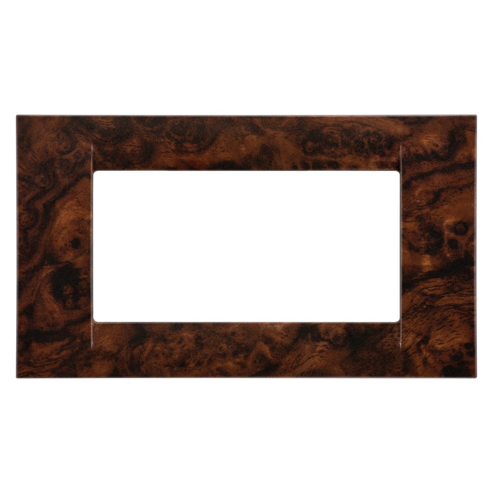 virna plate - in technopolymer - 4 gang - english walnut - system