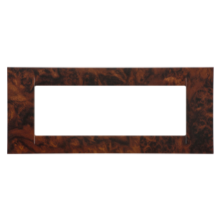 VIRNA PLATE - IN TECHNOPOLYMER - 6 GANG - ENGLISH WALNUT - SYSTEM