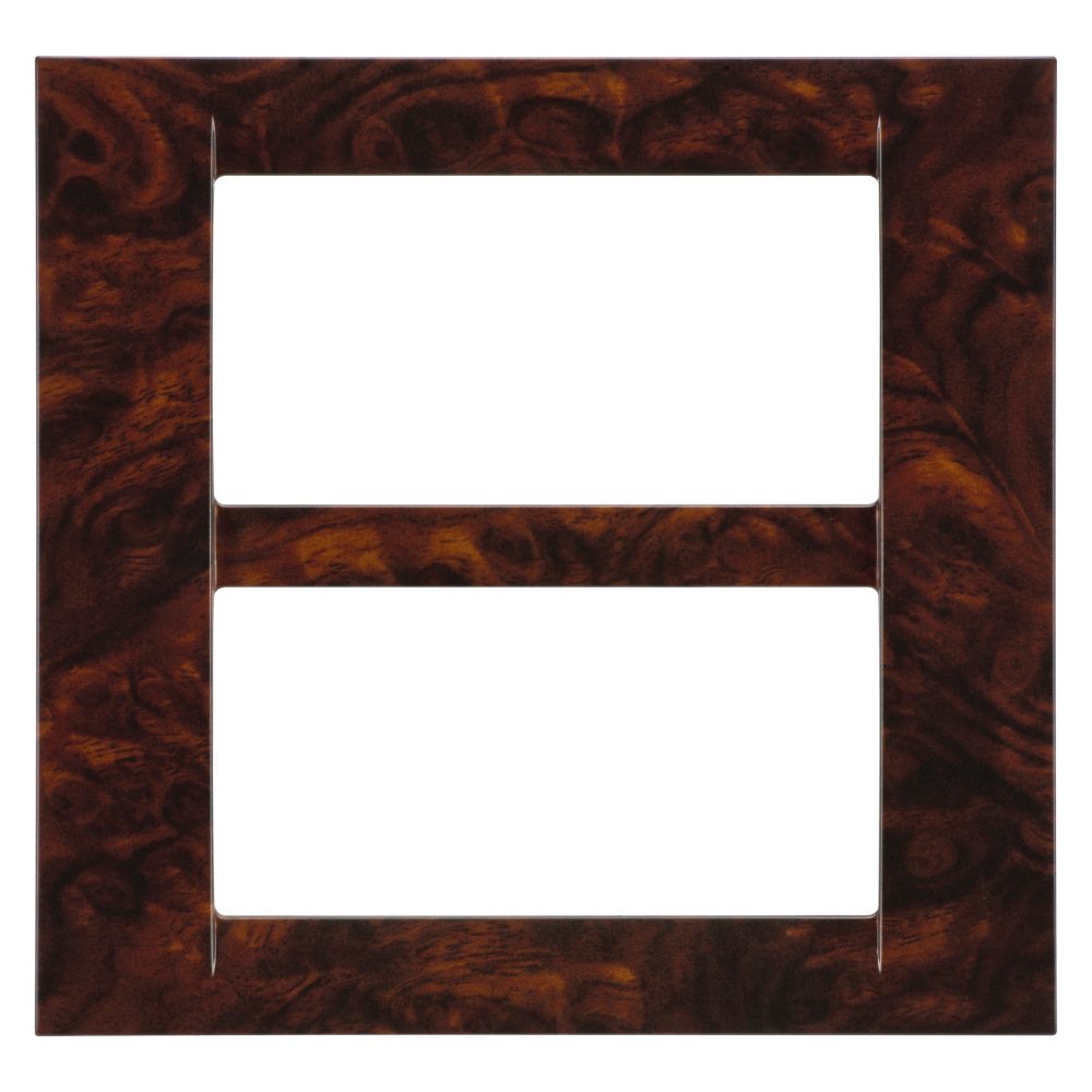 virna plate - in technopolymer - 8 gang (4+4 overlapping) - english walnut - system