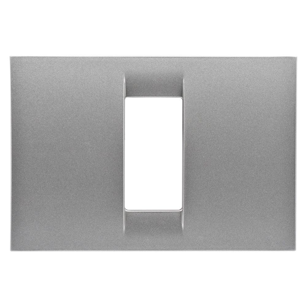  virna plate - in technopolymer gloss finishing - 1 gang - metallic titanium - system