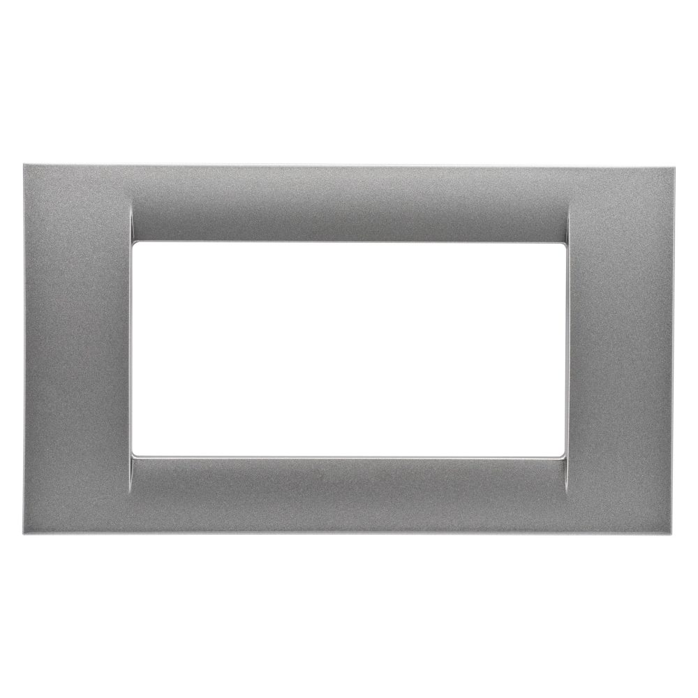  virna-abdeckrahmen - aus technopolymer mit glanzoberfläche - 4 einsätze - titan metallic - system