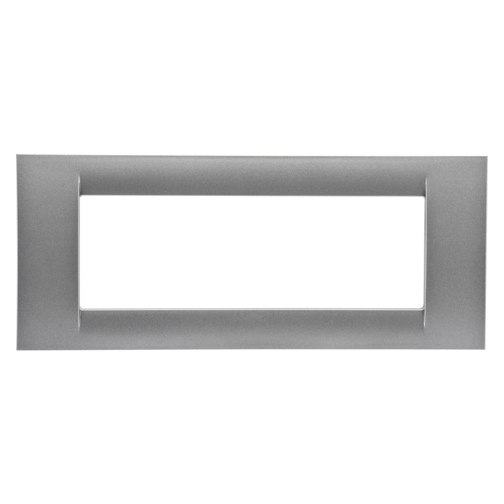  virna plate - in technopolymer gloss finishing - 6 gang - metallic titanium - system