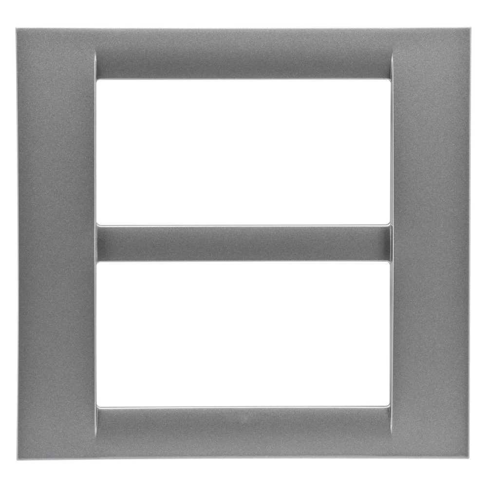  virna plate - in technopolymer gloss finishing - 8 gang (4+4 overlapping) - metallic titanium - system