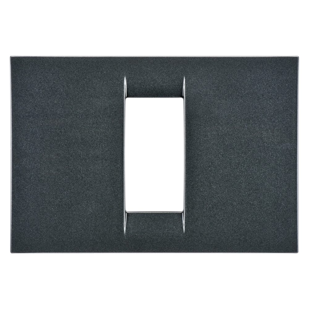  virna plate - in technopolymer gloss finishing - 1 gang - metallic slate - system