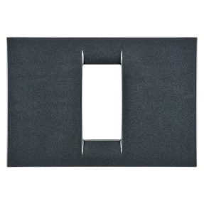 placa virna - en tecnopolímero acabado brillante - 1 módulo - gris pizarra metalizado - system