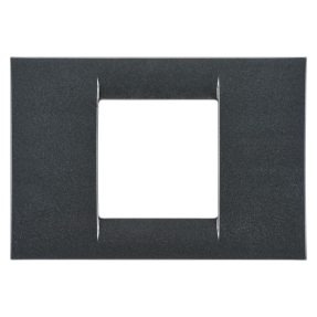 placa virna - en tecnopolímero acabado brillante - 2 módulos - gris pizarra metalizado - system
