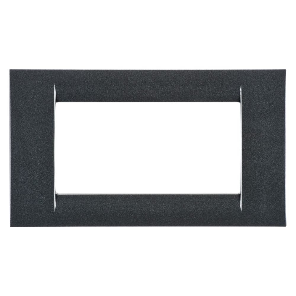  virna plate - in technopolymer gloss finishing - 4 gang - metallic slate - system