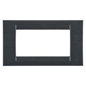 placa virna - en tecnopolímero acabado brillante - 4 módulos - gris pizarra metalizado - system