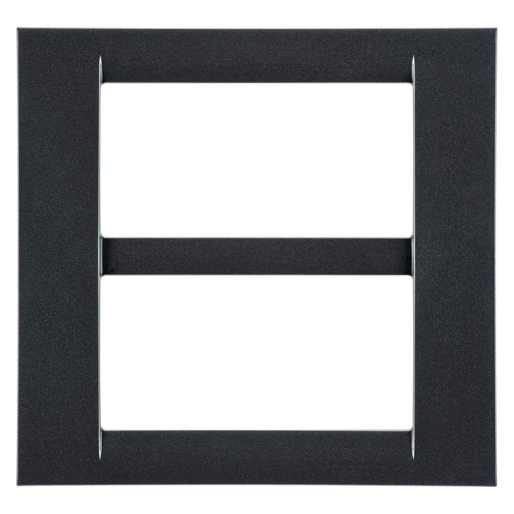  virna plate - in technopolymer gloss finishing - 8 gang (4+4 overlapping) - metallic slate - system
