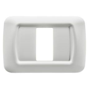placca top system - in tecnopolimero finitura lucida - 1 posto - bianco nuvola - system