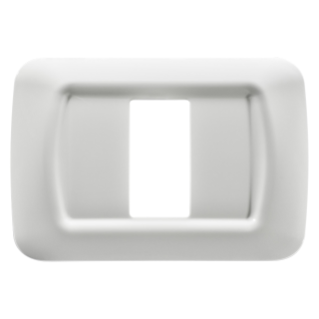 TOP SYSTEM PLATE - IN TECHNOPOLYMER GLOSS FINISHING - 1 GANG - CLOUD WHITE - SYSTEM