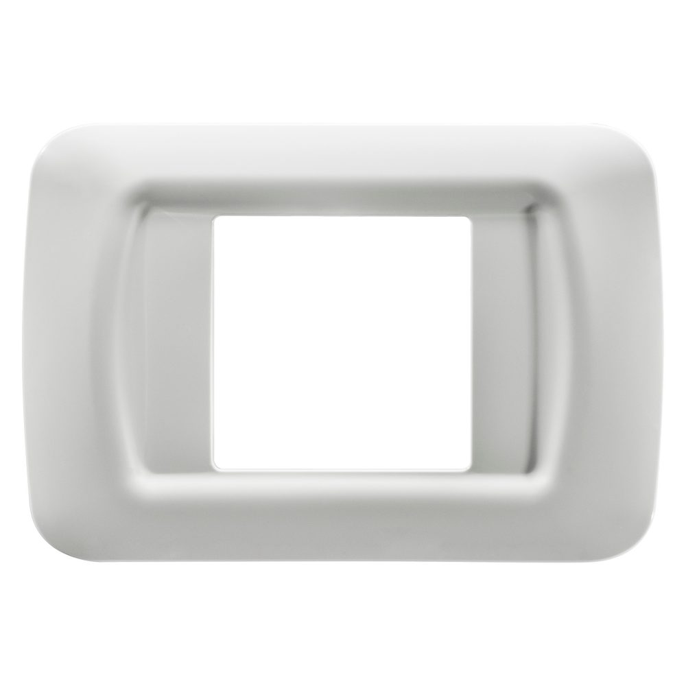  top system plate - in technopolymer gloss finishing - 2 gang - cloud white - system