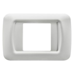 TOP SYSTEM PLATE - IN TECHNOPOLYMER GLOSS FINISHING - 2 GANG - CLOUD WHITE - SYSTEM