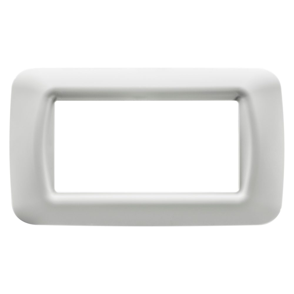  top system plate - in technopolymer gloss finishing - 4 gang - cloud white - system