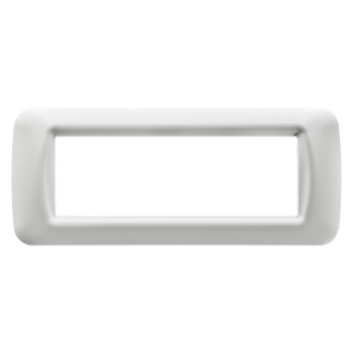 TOP SYSTEM PLATE - IN TECHNOPOLYMER GLOSS FINISHING - 6 GANG - CLOUD WHITE - SYSTEM