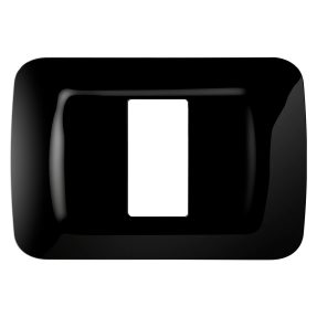 placca top system - in tecnopolimero finitura lucida - 1 posto - nero toner - system