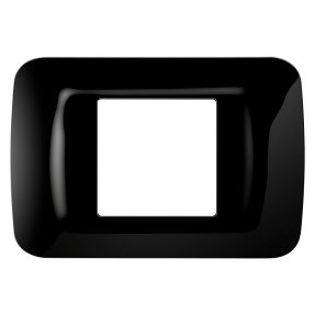 placca top system - in tecnopolimero finitura lucida - 2 posti - nero toner - system