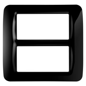 placca top system - in tecnopolimero finitura lucida - 8 posti (4+4 sovrapposti) - nero toner - system