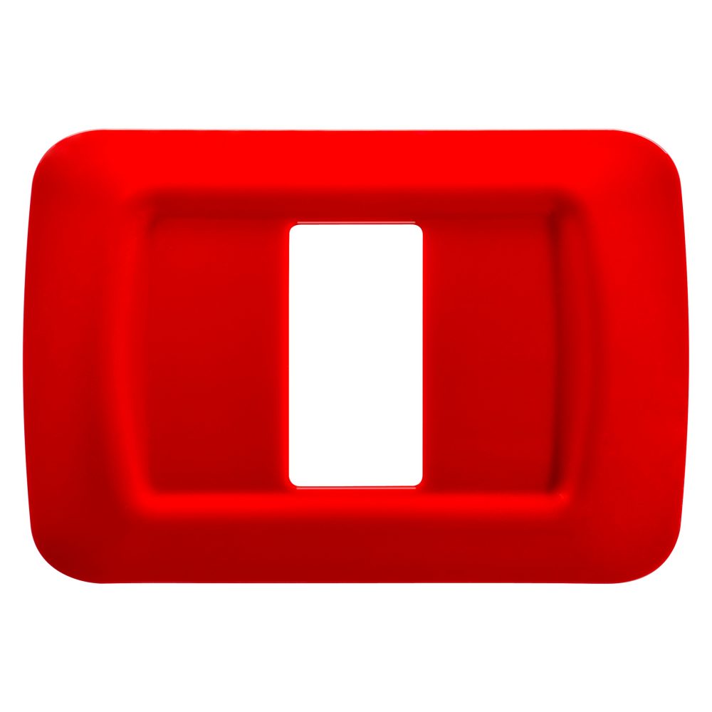  top system plate - in technopolymer gloss finishing - 1 gang - geranium red - system