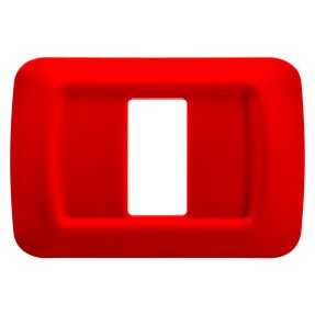placca top system - in tecnopolimero finitura lucida - 1 posto - rosso geranio - system