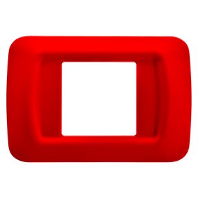 placca top system - in tecnopolimero finitura lucida - 2 posti - rosso geranio - system
