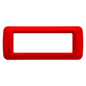 placca top system - in tecnopolimero finitura lucida - 6 posti - rosso geranio - system