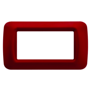 TOP SYSTEM PLATE - IN TECHNOPOLYMER GLOSS FINISHING - 4 GANG - CLASSIC BURGUNDY - SYSTEM