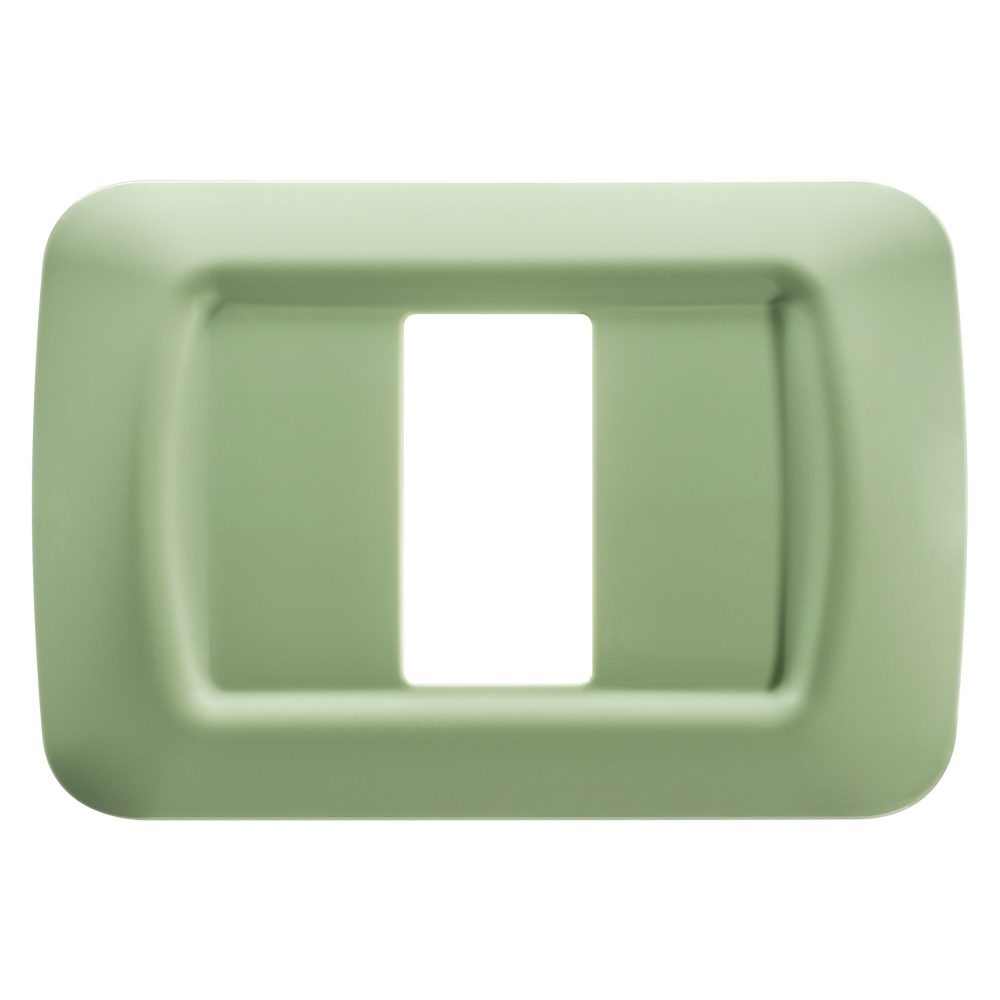  top system plate - in technopolymer gloss finishing - 1 gang - venetian green - system