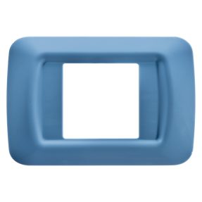 placca top system - in tecnopolimero finitura lucida - 2 posti - azzurro cielo - system