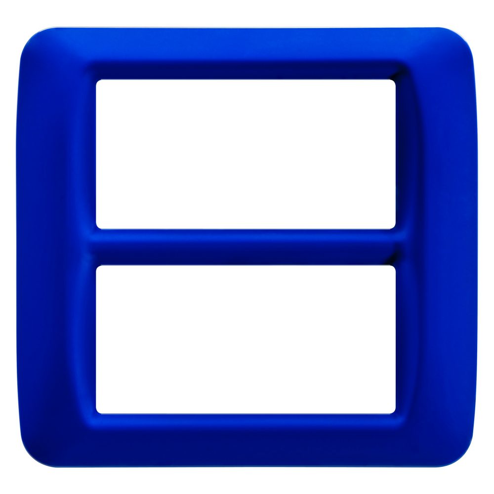  top system plate - in technopolymer gloss finishing - 8 gang (4+4 overlapping) - jazz blue - system