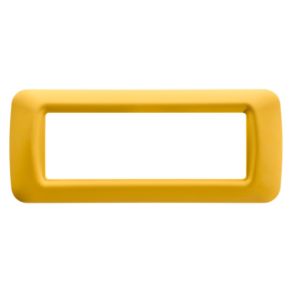  placca top system - in tecnopolimero finitura lucida - 6 posti - giallo mais - system
