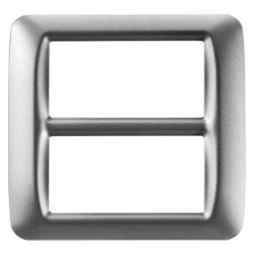 placca top system - in tecnopolimero finitura lucida - 8 posti (4+4 sovrapposti) - titanio metallizzato - system